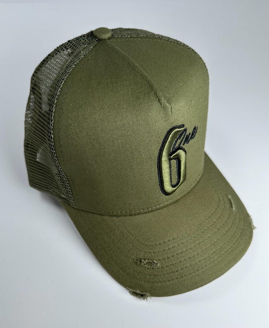 Distressed Trucker Khaki