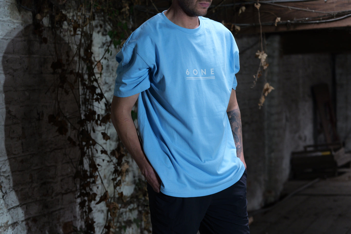 Oversized Printed T-shirt - Baltic Blue