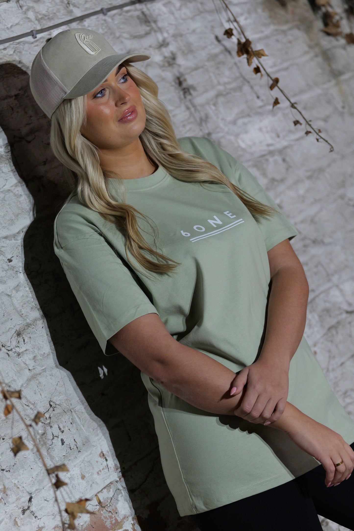 Oversized Printed T-shirt - Soft Green