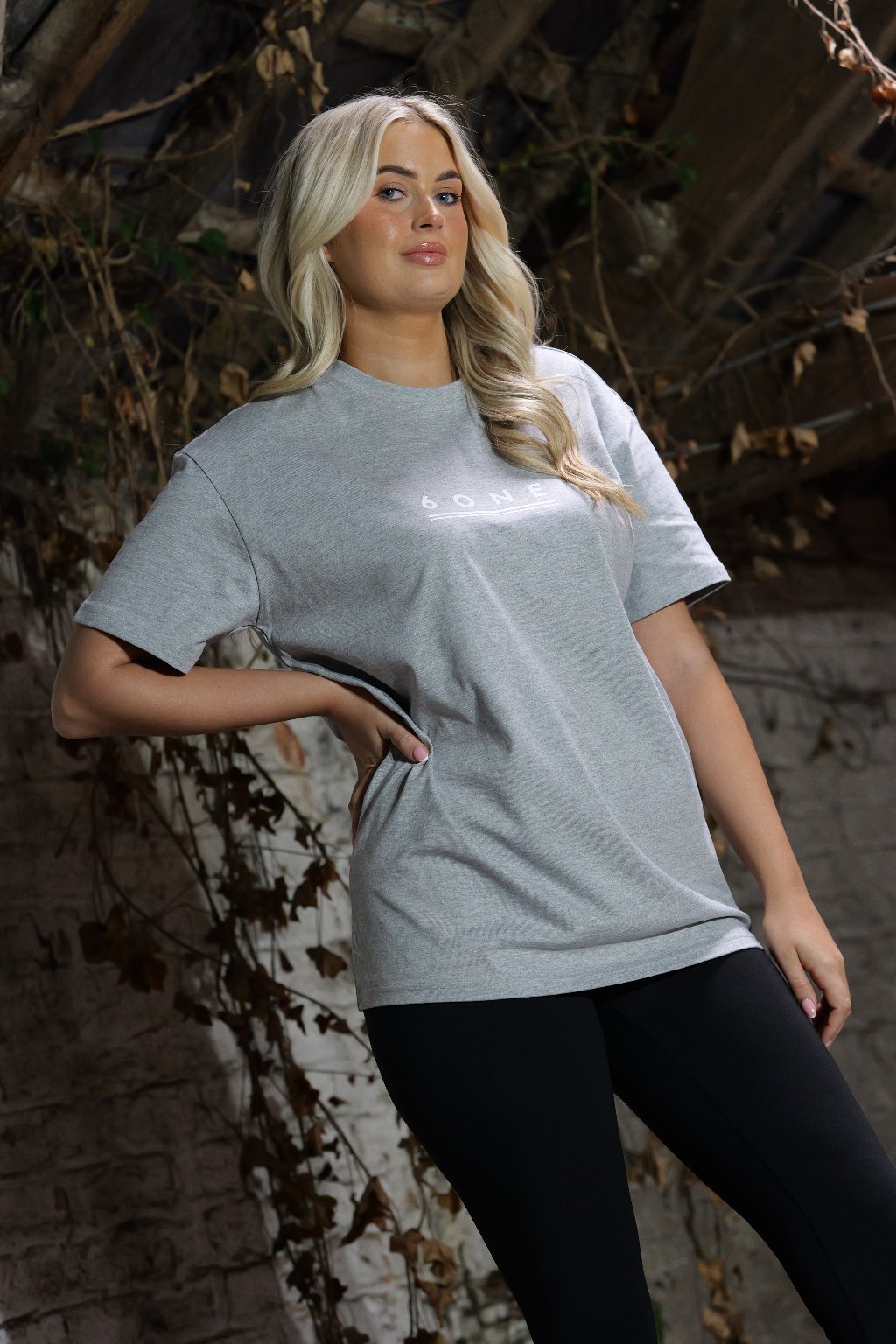 Oversized Printed T-shirt - Grey